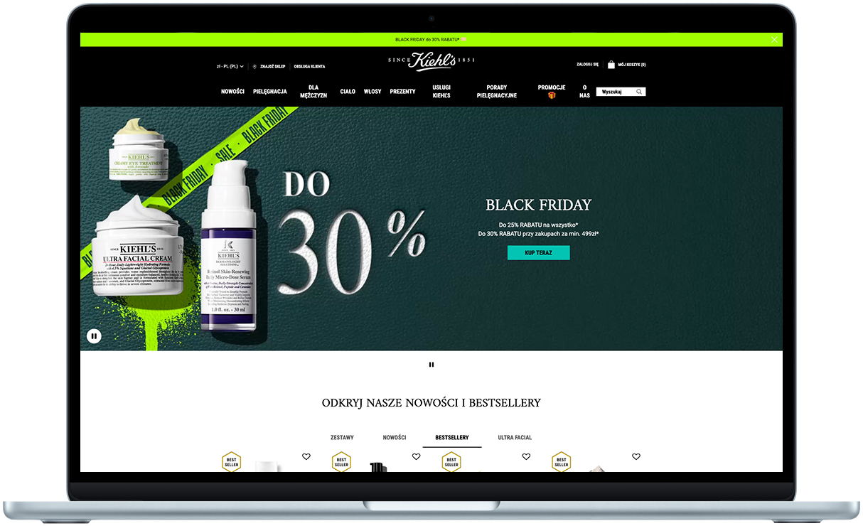 Kiehl's – redesign strony